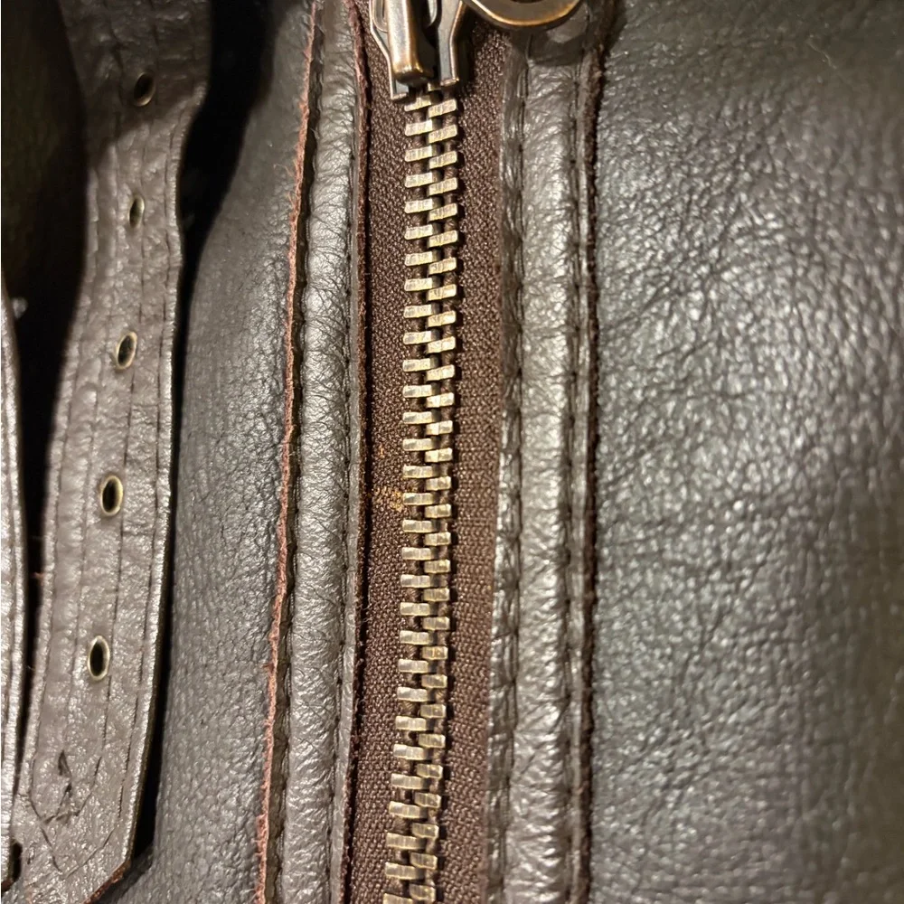 Brown Shearling B3 Bomber Aviator Jacket - Picture 15 of 15